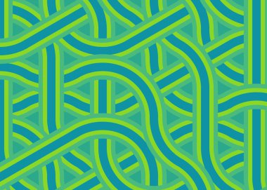 Renkli fayanslar, pürüzsüz rastgele birbirine bağlı dalgalı çizgiler deseni, bağlantı sanatı arkaplan tasarımı çizimi  