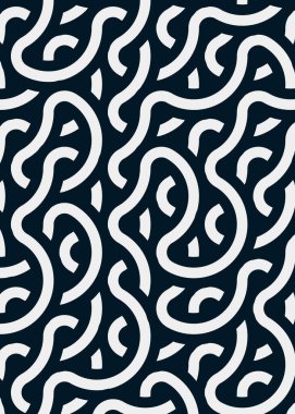 Renkli fayanslar, pürüzsüz rastgele birbirine bağlı dalgalı çizgiler deseni, bağlantı sanatı arkaplan tasarımı çizimi  