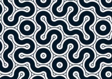 Renkli fayanslar, pürüzsüz rastgele birbirine bağlı dalgalı çizgiler deseni, bağlantı sanatı arkaplan tasarımı çizimi  