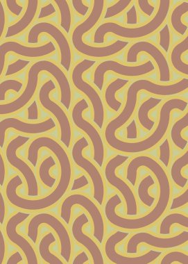 Renkli fayanslar, pürüzsüz rastgele birbirine bağlı dalgalı çizgiler deseni, bağlantı sanatı arkaplan tasarımı çizimi  