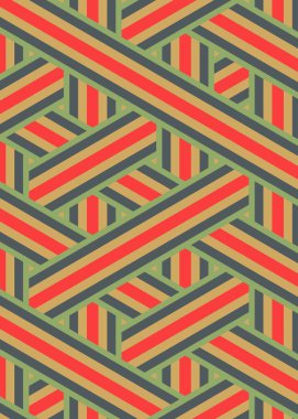 Renkli fayans, kusursuz rastgele dokuma çizgileri deseni, bağlantı sanatı arkaplan tasarımı illüstrasyonu  