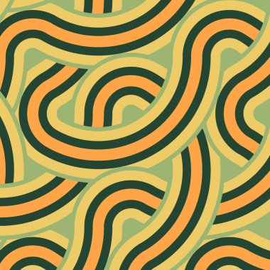 Renkli fayanslar, pürüzsüz rastgele birbirine bağlı dalgalı çizgiler deseni, bağlantı sanatı arkaplan tasarımı çizimi  