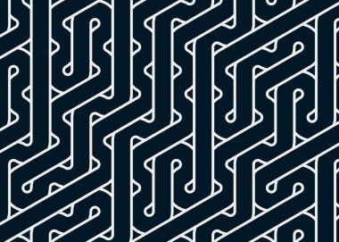 Renkli fayanslar, pürüzsüz rastgele birbirine bağlı dalgalı çizgiler deseni, bağlantı sanatı arkaplan tasarımı çizimi  