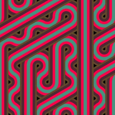 Renkli fayans, kusursuz rastgele dokuma çizgileri deseni, bağlantı sanatı arkaplan tasarımı illüstrasyonu  