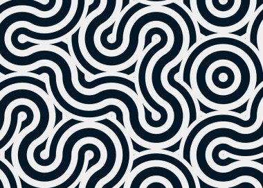 Renkli fayanslar, pürüzsüz rastgele birbirine bağlı dalgalı çizgiler deseni, bağlantı sanatı arkaplan tasarımı çizimi  