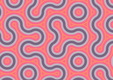 monokrom rastgele geçiş çizgileri üretken sanat tarzı renkli logo illüstrasyonu