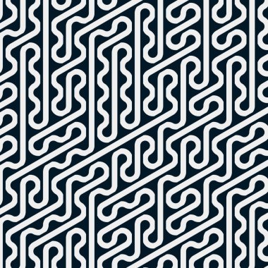 Renkli fayanslar, pürüzsüz rastgele birbirine bağlı dalgalı çizgiler deseni, bağlantı sanatı arkaplan tasarımı çizimi  