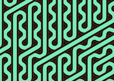 Renkli fayanslar, pürüzsüz rastgele birbirine bağlı dalgalı çizgiler deseni, bağlantı sanatı arkaplan tasarımı çizimi  