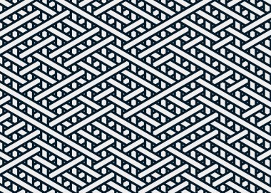 Renkli fayans, kusursuz rastgele dokuma çizgileri deseni, bağlantı sanatı arkaplan tasarımı illüstrasyonu  