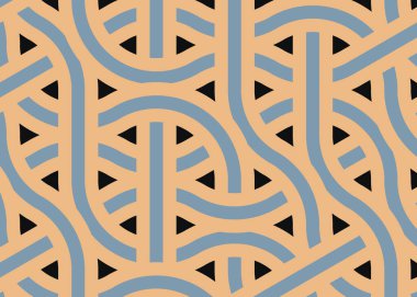 Renkli fayanslar, pürüzsüz rastgele birbirine bağlı dalgalı çizgiler deseni, bağlantı sanatı arkaplan tasarımı çizimi  