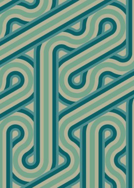 Renkli fayanslar, pürüzsüz rastgele birbirine bağlı dalgalı çizgiler deseni, bağlantı sanatı arkaplan tasarımı çizimi  