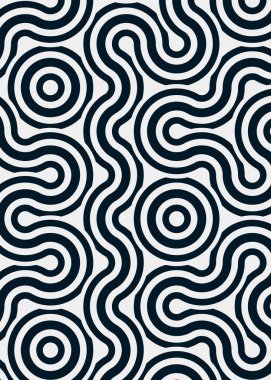 Renkli fayanslar, pürüzsüz rastgele birbirine bağlı dalgalı çizgiler deseni, bağlantı sanatı arkaplan tasarımı çizimi  