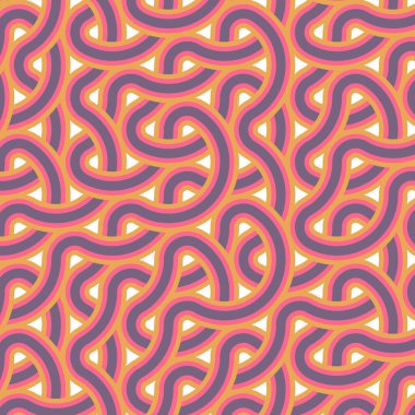 Renkli fayanslar, pürüzsüz rastgele birbirine bağlı dalgalı çizgiler deseni, bağlantı sanatı arkaplan tasarımı çizimi  