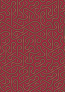 Renkli fayanslar, pürüzsüz rastgele birbirine bağlı dalgalı çizgiler deseni, bağlantı sanatı arkaplan tasarımı çizimi  