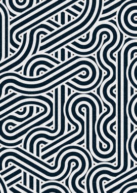 Renkli fayanslar, pürüzsüz rastgele birbirine bağlı dalgalı çizgiler deseni, bağlantı sanatı arkaplan tasarımı çizimi  