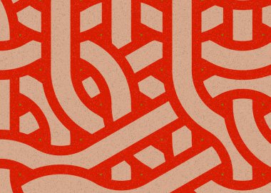 Renkli fayanslar, pürüzsüz rastgele birbirine bağlı dalgalı çizgiler deseni, bağlantı sanatı arkaplan tasarımı çizimi  