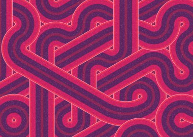 Renkli fayanslar, pürüzsüz rastgele birbirine bağlı dalgalı çizgiler deseni, bağlantı sanatı arkaplan tasarımı çizimi  