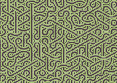 Renkli fayanslar, pürüzsüz rastgele birbirine bağlı dalgalı çizgiler deseni, bağlantı sanatı arkaplan tasarımı çizimi  