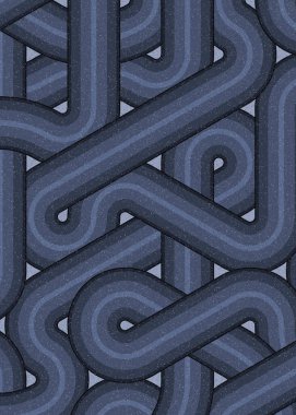 Renkli fayanslar, pürüzsüz rastgele birbirine bağlı dalgalı çizgiler deseni, bağlantı sanatı arkaplan tasarımı çizimi  