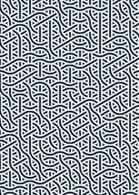 Renkli fayanslar, pürüzsüz rastgele birbirine bağlı dalgalı çizgiler deseni, bağlantı sanatı arkaplan tasarımı çizimi  