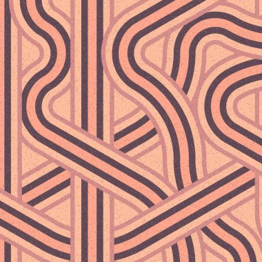 Renkli fayanslar, pürüzsüz rastgele birbirine bağlı dalgalı çizgiler deseni, bağlantı sanatı arkaplan tasarımı çizimi  