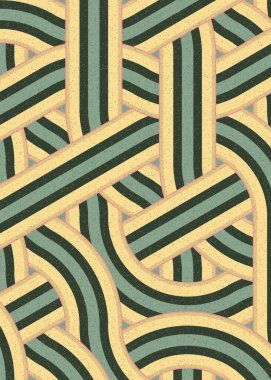 Renkli fayanslar, pürüzsüz rastgele birbirine bağlı dalgalı çizgiler deseni, bağlantı sanatı arkaplan tasarımı çizimi  