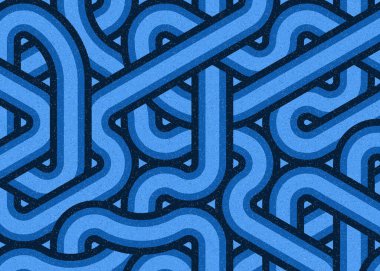 Renkli fayanslar, pürüzsüz rastgele birbirine bağlı dalgalı çizgiler deseni, bağlantı sanatı arkaplan tasarımı çizimi  