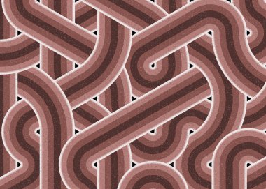 Renkli fayanslar, pürüzsüz rastgele birbirine bağlı dalgalı çizgiler deseni, bağlantı sanatı arkaplan tasarımı çizimi  