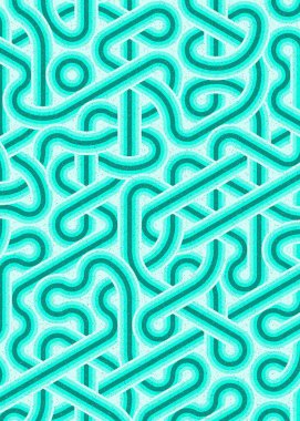 Renkli fayanslar, pürüzsüz rastgele birbirine bağlı dalgalı çizgiler deseni, bağlantı sanatı arkaplan tasarımı çizimi  