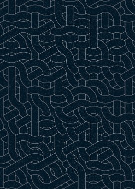 Renkli fayanslar, pürüzsüz rastgele birbirine bağlı dalgalı çizgiler deseni, bağlantı sanatı arkaplan tasarımı çizimi  