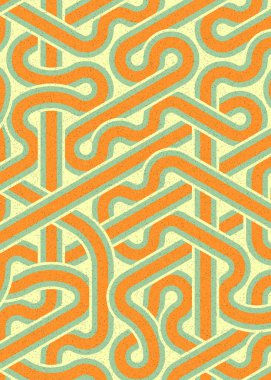 Renkli fayanslar, pürüzsüz rastgele birbirine bağlı dalgalı çizgiler deseni, bağlantı sanatı arkaplan tasarımı çizimi  