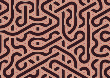 Renkli fayanslar, pürüzsüz rastgele birbirine bağlı dalgalı çizgiler deseni, bağlantı sanatı arkaplan tasarımı çizimi  