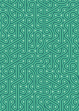 Renkli fayanslar, pürüzsüz rastgele birbirine bağlı dalgalı çizgiler deseni, bağlantı sanatı arkaplan tasarımı çizimi  