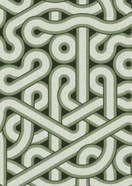 Renkli fayanslar, pürüzsüz rastgele birbirine bağlı dalgalı çizgiler deseni, bağlantı sanatı arkaplan tasarımı çizimi  