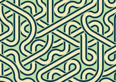 Renkli fayanslar, pürüzsüz rastgele birbirine bağlı dalgalı çizgiler deseni, bağlantı sanatı arkaplan tasarımı çizimi  