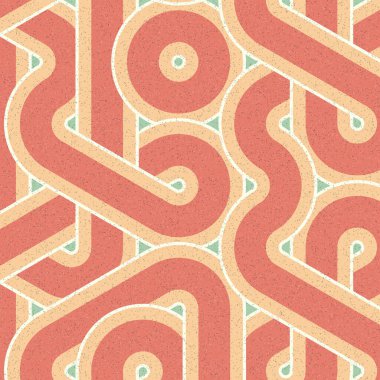 Renkli fayanslar, pürüzsüz rastgele birbirine bağlı dalgalı çizgiler deseni, bağlantı sanatı arkaplan tasarımı çizimi  