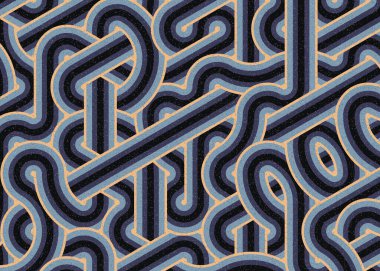 Renkli fayanslar, pürüzsüz rastgele birbirine bağlı dalgalı çizgiler deseni, bağlantı sanatı arkaplan tasarımı çizimi  