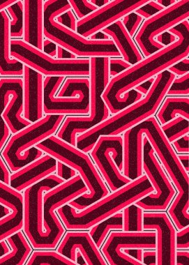 Renkli fayanslar, pürüzsüz rastgele birbirine bağlı dalgalı çizgiler deseni, bağlantı sanatı arkaplan tasarımı çizimi  