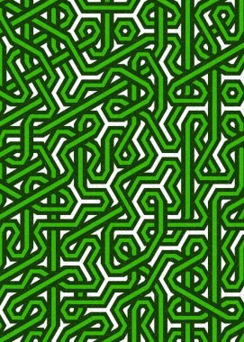 Renkli fayanslar, pürüzsüz rastgele birbirine bağlı dalgalı çizgiler deseni, bağlantı sanatı arkaplan tasarımı çizimi  