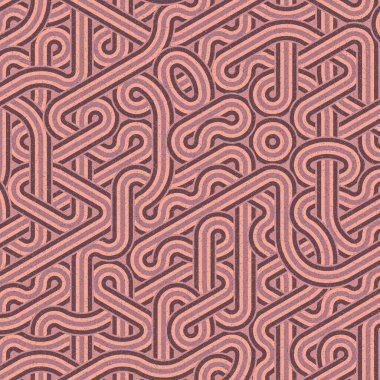 Renkli fayanslar, pürüzsüz rastgele birbirine bağlı dalgalı çizgiler deseni, bağlantı sanatı arkaplan tasarımı çizimi  