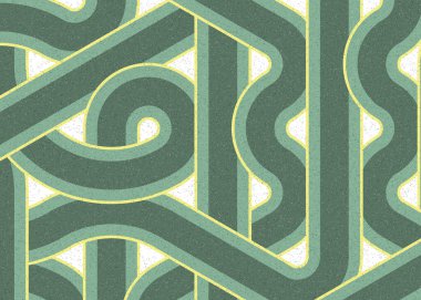 Renkli fayanslar, pürüzsüz rastgele birbirine bağlı dalgalı çizgiler deseni, bağlantı sanatı arkaplan tasarımı çizimi  