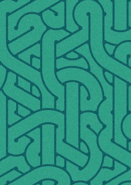 Renkli fayanslar, pürüzsüz rastgele birbirine bağlı dalgalı çizgiler deseni, bağlantı sanatı arkaplan tasarımı çizimi  