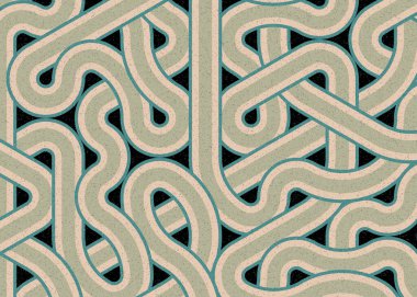 Renkli fayanslar, pürüzsüz rastgele birbirine bağlı dalgalı çizgiler deseni, bağlantı sanatı arkaplan tasarımı çizimi  