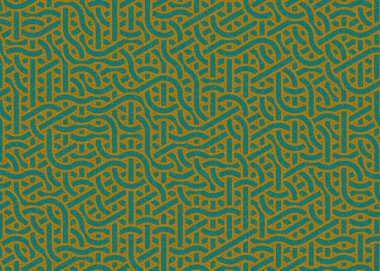 Renkli fayanslar, pürüzsüz rastgele birbirine bağlı dalgalı çizgiler deseni, bağlantı sanatı arkaplan tasarımı çizimi  