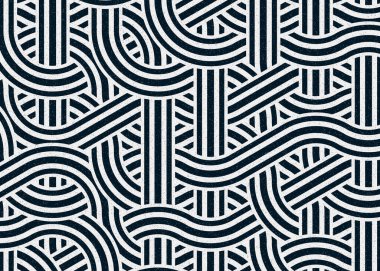 Renkli fayanslar, pürüzsüz rastgele birbirine bağlı dalgalı çizgiler deseni, bağlantı sanatı arkaplan tasarımı çizimi  