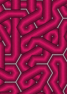 Renkli fayanslar, pürüzsüz rastgele birbirine bağlı dalgalı çizgiler deseni, bağlantı sanatı arkaplan tasarımı çizimi  