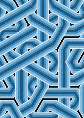 Renkli fayanslar, pürüzsüz rastgele birbirine bağlı dalgalı çizgiler deseni, bağlantı sanatı arkaplan tasarımı çizimi  