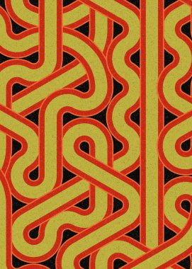 Renkli fayanslar, pürüzsüz rastgele birbirine bağlı dalgalı çizgiler deseni, bağlantı sanatı arkaplan tasarımı çizimi  