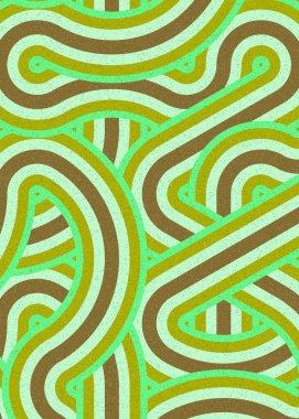 Renkli fayanslar, pürüzsüz rastgele birbirine bağlı dalgalı çizgiler deseni, bağlantı sanatı arkaplan tasarımı çizimi  