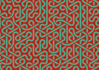 Renkli fayanslar, pürüzsüz rastgele birbirine bağlı dalgalı çizgiler deseni, bağlantı sanatı arkaplan tasarımı çizimi  